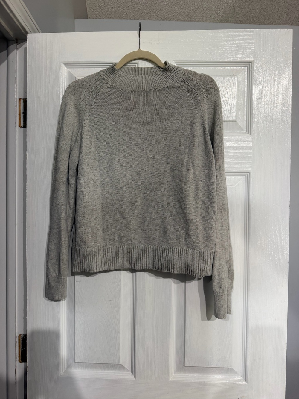 Everlane 100% cotton boxy crop mock neck sweater size m